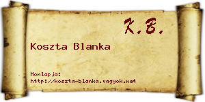 Koszta Blanka névjegykártya